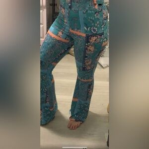 COPY - flare paisley bell bottoms thin print summer thin knit pant